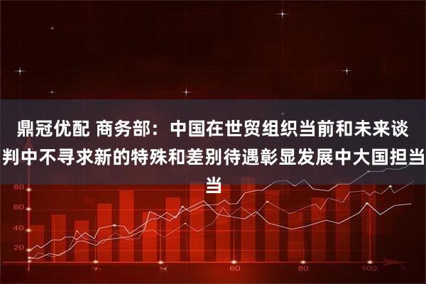 鼎冠优配 商务部：中国在世贸组织当前和未来谈判中不寻求新的特殊和差别待遇彰显发展中大国担当