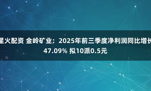 星火配资 金岭矿业：2025年前三季度净利润同比增长47.09% 拟10派0.5元